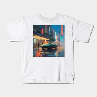 Neo Tokyo city aesthetic Kids T-Shirt